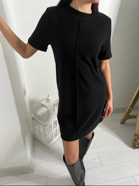 Abbra Kadın Yumuşak Mini Elbise - 12