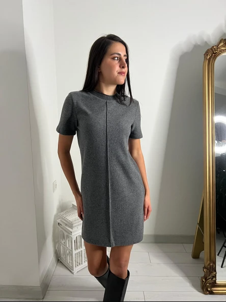 Abbra Kadın Yumuşak Mini Elbise - 3