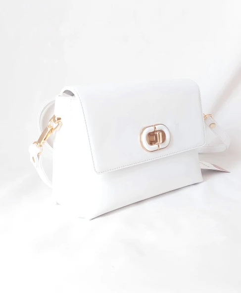 252ES458 Model Sarach Marka Beyaz Renk Omuz Çantası - 2