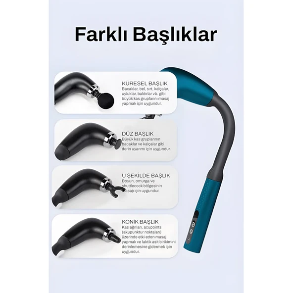 Merxas Titreşimli ve Darbeli Masaj Aleti Yeşil - 2