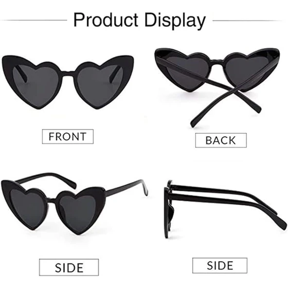 Siyah Renk Kalp Şekilli Parti Gözlüğü 15x5 Cm - 3