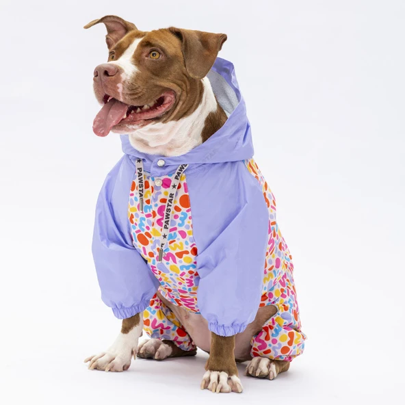 Pawstar Marsala Polarlı Su Geçirmez Orta-Büyük Irk Köpek Yağmurluk Tulum - Resim 3