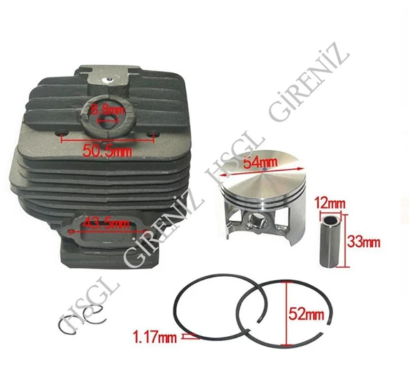 Hsgl Motorlu Testere Silindir ve Piston Seti  Stihl MS660  066 Uyumlu  54mm - Resim 4