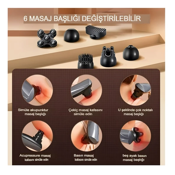 Merxas Şarjlı Tüm Vucut Sırt Bacak Omuz Titreşimli Masaj Aleti - 3