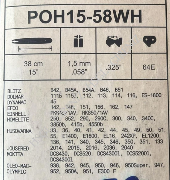 Hsgl Motorlu Testere  3/25 32 Diş Kılavuz Pala Dolmar echo husq olemac jonsered mokito marka Modeller Uyumlu - Resim 3