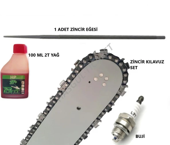 Hsgl Motorlu Testere Jonsered Uyumlu 3/25 33 Diş Kılavuz 2T yağ Buji Set Jonsered 45e 370 420 525 2012 2041 2045 2050 2016 2054 Modellere uyumlu - Resim 2