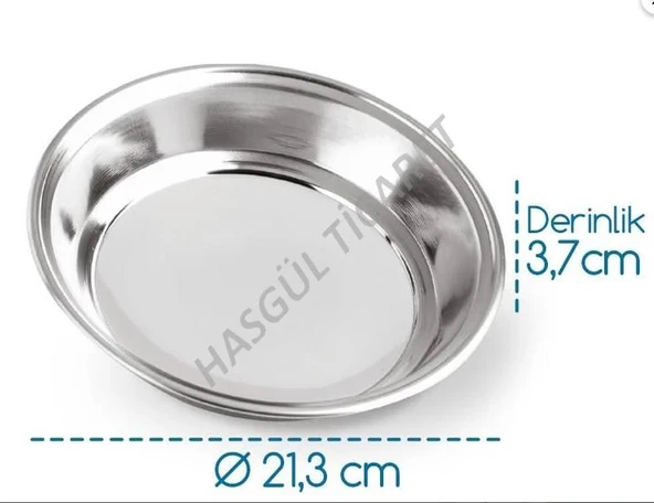 Hsgl Anadol  Servis Çelik Tabak No:5  21 cm  yemek Servis Tabağı - 2