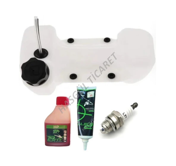 Hsgl Motorlu Tırpan 4 Delik Komple Yakıt Deposu 2T 100ml yağ 120gr gress buji set - 6