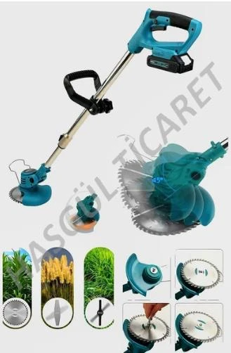 Hsgl Çift Akülü Şarjlı 2000W Ot Dal Çim Biçme Makinesi (Mavi) YPT-GCJ01 - 3