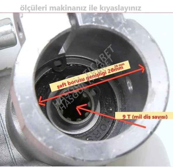 Hsgl Motorlu Tırpan Dal Budama Aparatı 9 DİŞ 28 MM yüksek dallar budama aparatı - 3