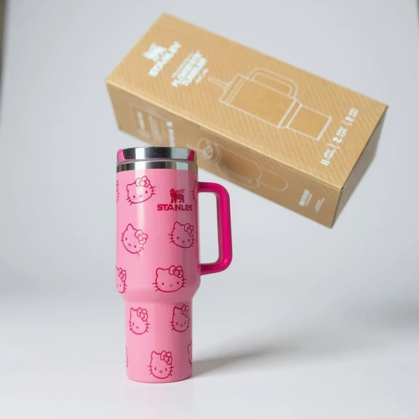 Stanley Quencher Termos x Hello Kitty Pembe 1.18 Lt. Pipetli ürün görseli 1