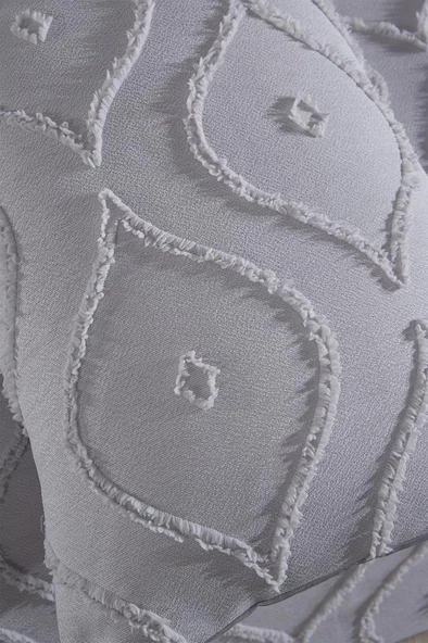 Çeyiz Diyarı Pirot 3 Parça Çift Kişilik Pike Takımı Gri - Resim 7