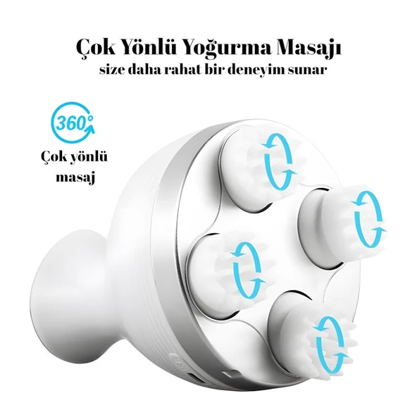 Merxas Mavi KK-11 Rahatlatıcı Saç Derisi Masaj Aleti Baş ve Vücut Masaj Cihazı Anti-Stres - 6