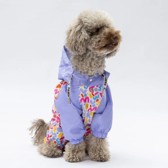 Pawstar Marsala Polarlı Su Geçirmez Küçük Irk Köpek Yağmurluk Tulum - 3