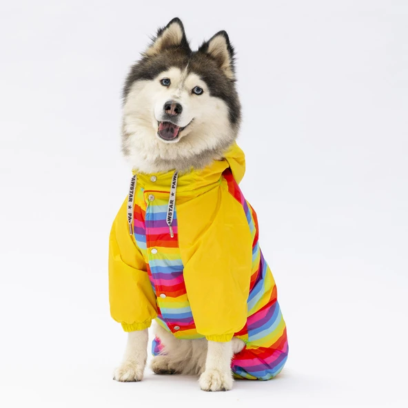 Pawstar Peru Polarlı Su Geçirmez Orta-Büyük Irk Köpek Yağmurluk Tulum - 4