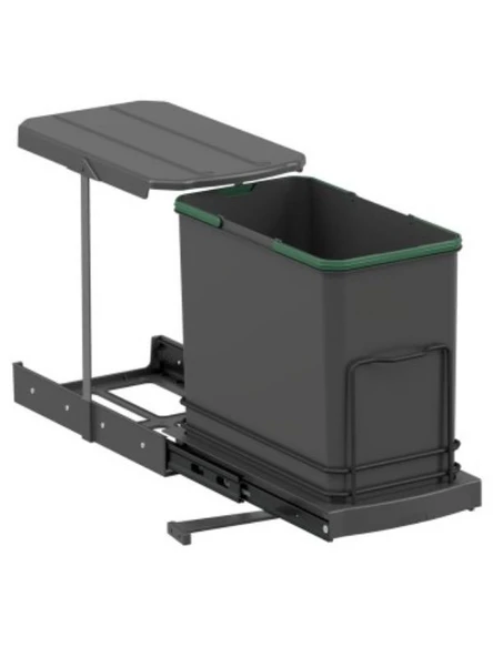 Starax S-2571-A Teleskopik Raylı Plastik 24 Lt. Antrasit Çöp Kovası ürün görseli