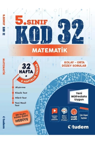 Tudem 5.Sınıf Kod 32 Matematik Kolay Orta Düzey Sorular