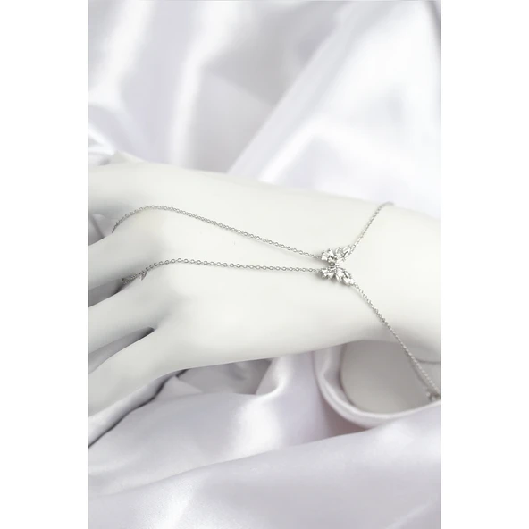 Pirinç Zirkon Taşlı Kelebek Model Gümüş Renk Şahmeran - Tj-sn716 Tg-53-vice/(1395) 3988