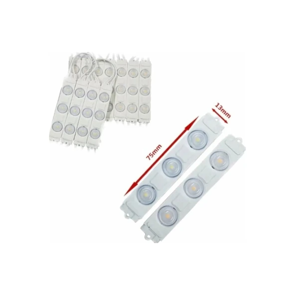 10 Adet 1.5 Watt Mavi Modül Led 2835 Mercekli 12 Volt - 2
