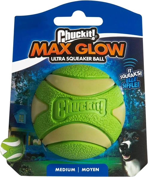 Chuckit! Max Glow Ultra Squeaker Sesli Köpek Oyun Topu Orta Boy ürün görseli