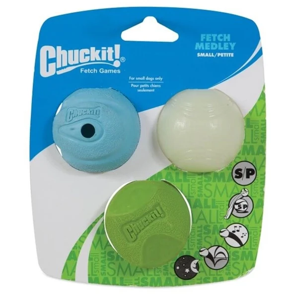 Chuckit! Fetch Medley Gen2 3 Farklı Oyun Topu Köpek Oyuncağı Küçük Boy ürün görseli