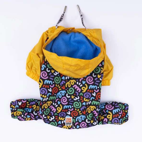 Pawstar Ferrara Polarlı Su Geçirmez Küçük Irk Köpek Yağmurluk Tulum - Resim 3