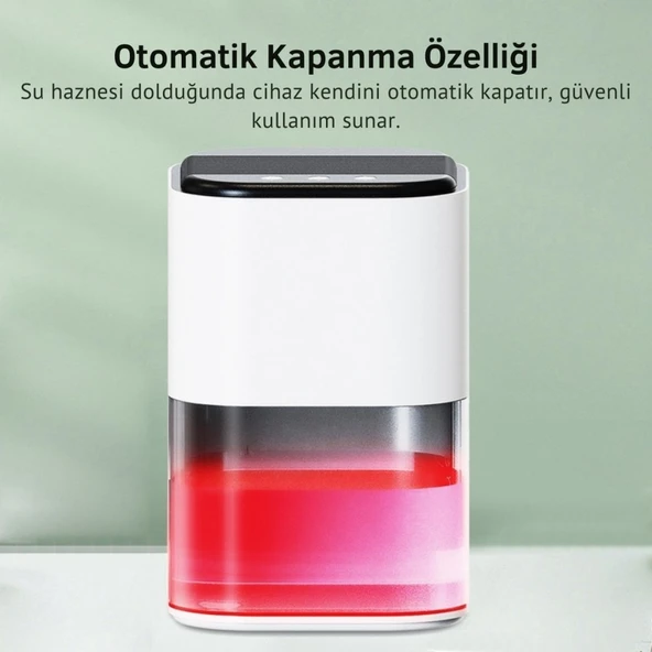 Polham Otomatik 2 Litre Banyo,Mutfak, Çamaşır Odası İçin Nem Alma Cihazı, Rutubet, Küf ve Nem Engelleyici - Resim 4