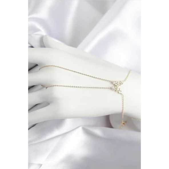 Pirinç Zirkon Taşlı Kelebek Model Gold Renk Şahmeran - Tj-sn717 Tg-53-vice/(1395) 3989