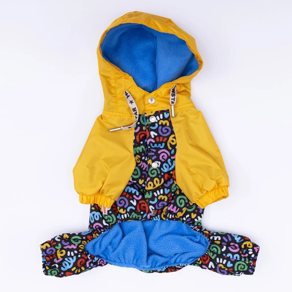 Pawstar Ferrara Polarlı Su Geçirmez Küçük Irk Köpek Yağmurluk Tulum - Resim 4