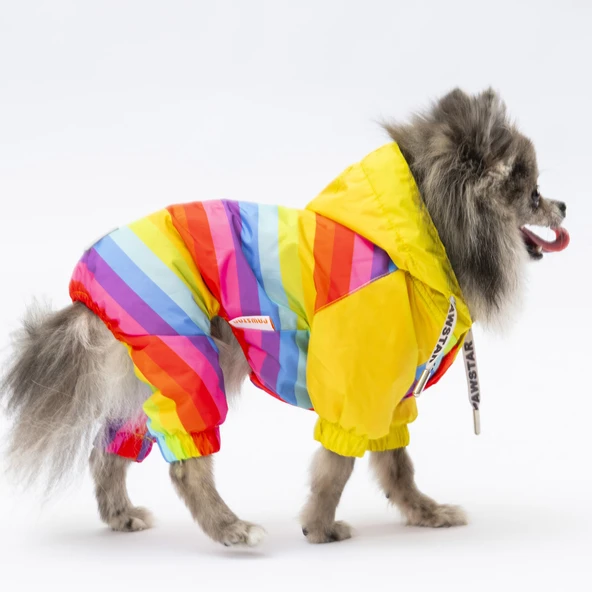 Pawstar Peru Polarlı Su Geçirmez Küçük Irk Köpek Yağmurluk Tulum - 1