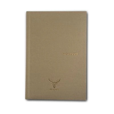 Muus Fabric Covered Beige 192 Sayfa Çizgili Sert Kapak Notebook Bej