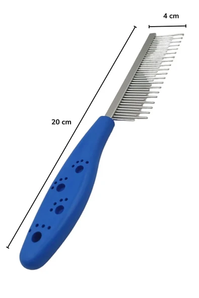 DostTarak-Tüy Açıcı Kedi Köpek Tarağı Tek Taraflı Metal Dişli Evcil Hayvan Bakım Fırçası - 8