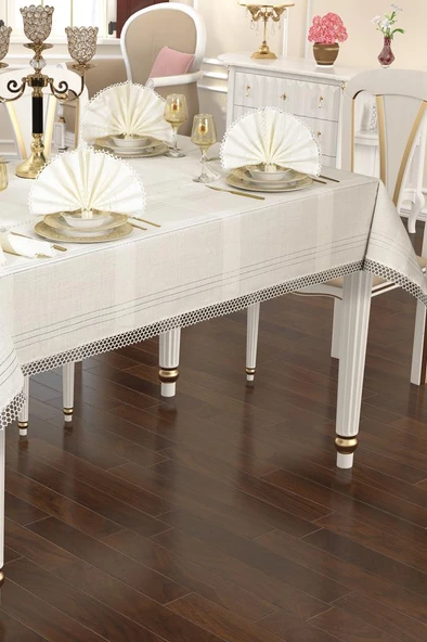 Asu 26 Parça Masa Örtüsü Takımı 160x220 cm Krem ürün görseli