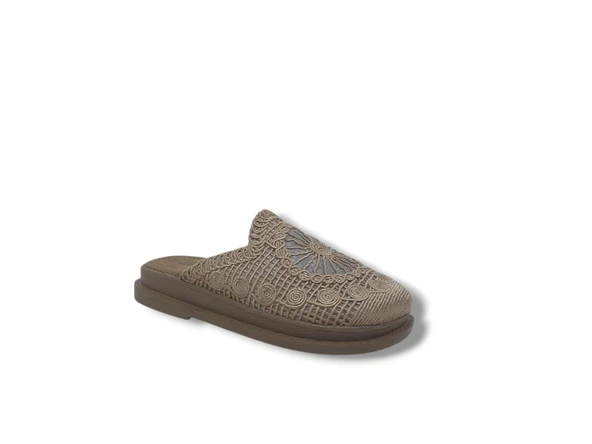 Zerhan 11706 Kadın Vizon Makrome Örgü Terlik - Resim 2