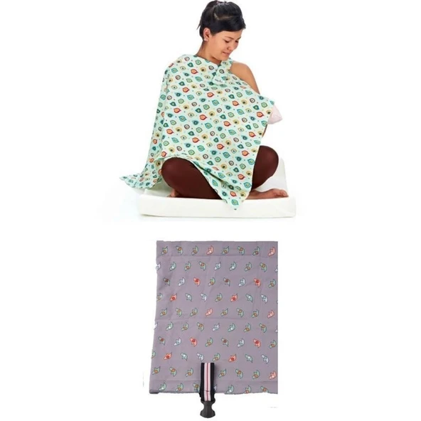 Buffer® Kullanışlı Bebek Emzirme Önlüğü Kuş Desenli