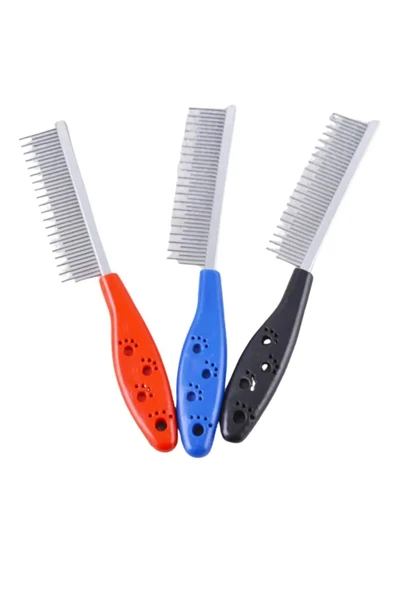 DostTarak-Tüy Açıcı Kedi Köpek Tarağı Tek Taraflı Metal Dişli Evcil Hayvan Bakım Fırçası - 7