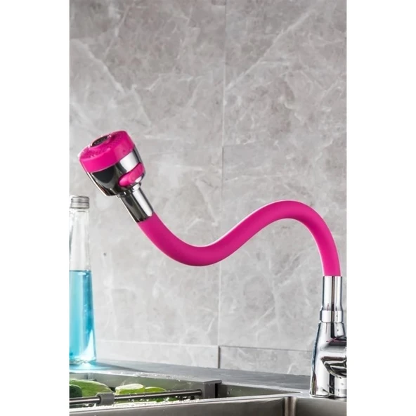 Buffer® Oynar Başlıklı Tasarruflu Kubar Musluk Borusu Ve Başlığı  Pembe - Resim 7