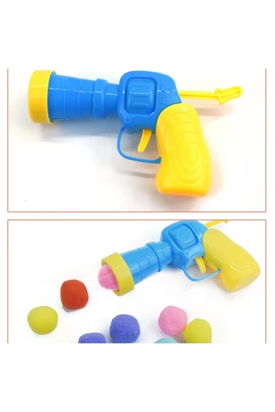 Bundeba Peluş Top Fırlatan Oyuncak Tabanca Kedi Oyuncağı 30 Adet Peluş Top - 2