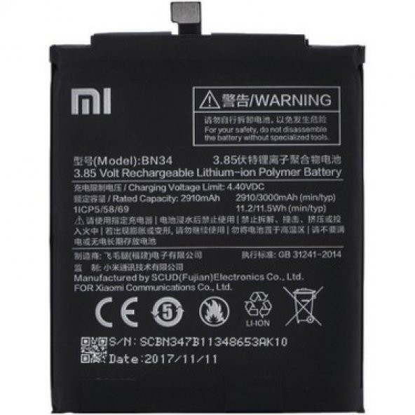 XIAOMI REDMİ 5A BN34 BATARYA PİL ürün görseli 1
