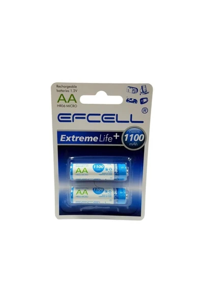 Efcell AA 1.2V 1100mA NiMh Şarjlı Kalem Pil - Resim 2