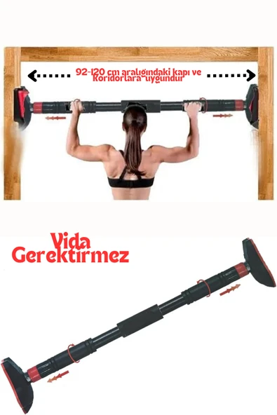 welcomein Güvenli Kayma  Yapmayan 92-120CM Koridor Kapı Barfiksi Barfix Aleti Çubuğu Çekme Barı Demiri Bar ürün görseli