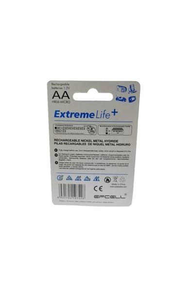 Efcell AA 1.2V 1100mA NiMh Şarjlı Kalem Pil - Resim 3