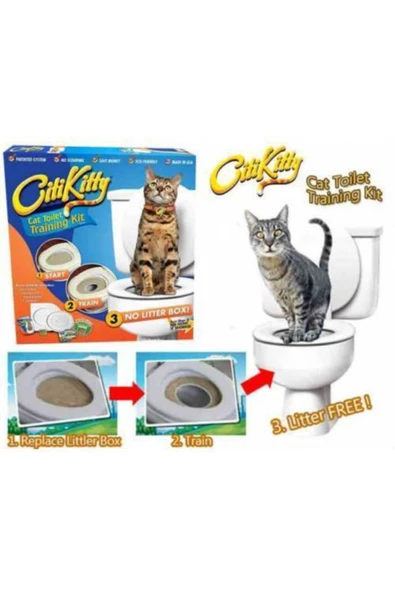 Pet Zoom Kedi Tuvaleti Eğitim Seti Kedi Klozeti Citty Kitty Alıştırıcı Eğitim Seti Klozet Kapağı Eğitim Seti - 2