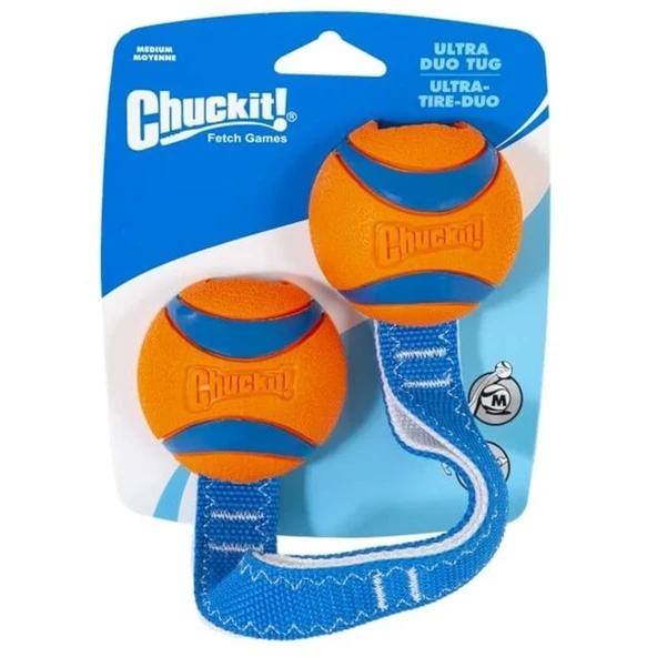 Chuckit! Ultra Duo Tug Dayanıklı Çekiştirme Köpek Oyun Topu Orta Boy 2'li - 1