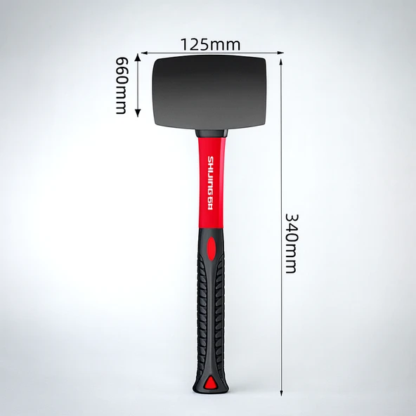 Kaucuk Tokmak 95 lik Bordür Tokmağı Fayans Fayansçı Tokmağı 1.5 Kg Çekiç Karo Döşeme Siyah Renk - Resim 4