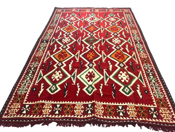 Etnik Motifli Otantik Dekoratif Kilim Desenli Halı (200cmx300cm) M4 - 2
