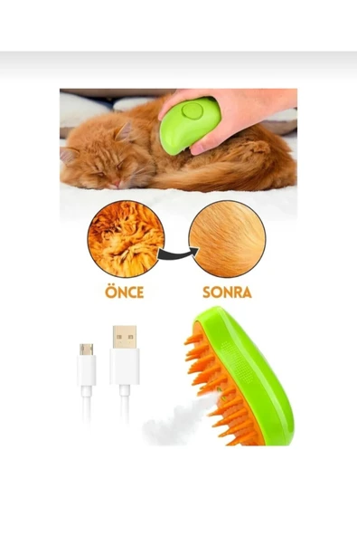 meyre 1 Adet Buharlı Kedi & Köpek Yıkama Fırçası Tarağı Yumuşak Silikon Tarak - 4