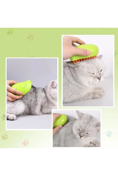 meyre 1 Adet Buharlı Kedi & Köpek Yıkama Fırçası Tarağı Yumuşak Silikon Tarak - 6