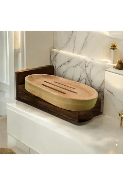 Bundeba Sabunluk Şık Tasarım %100 Doğal Bambu Banyo Kalıp Sabunluk - 2