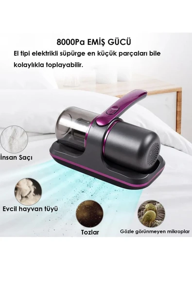 StyleArt Güçlü Emiş Üfleme Özellikli Ev yatak perde koltuk ofis Araç temizliği Kablosuz Şarjlı El Süpürgesi - 5